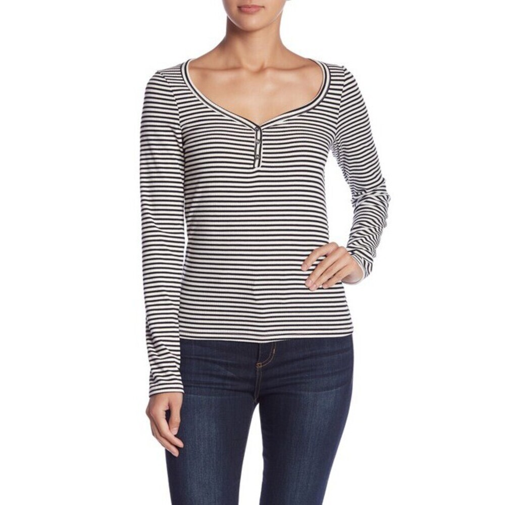 PST by Project Social T Ribbed Long Sleeve Henley top
